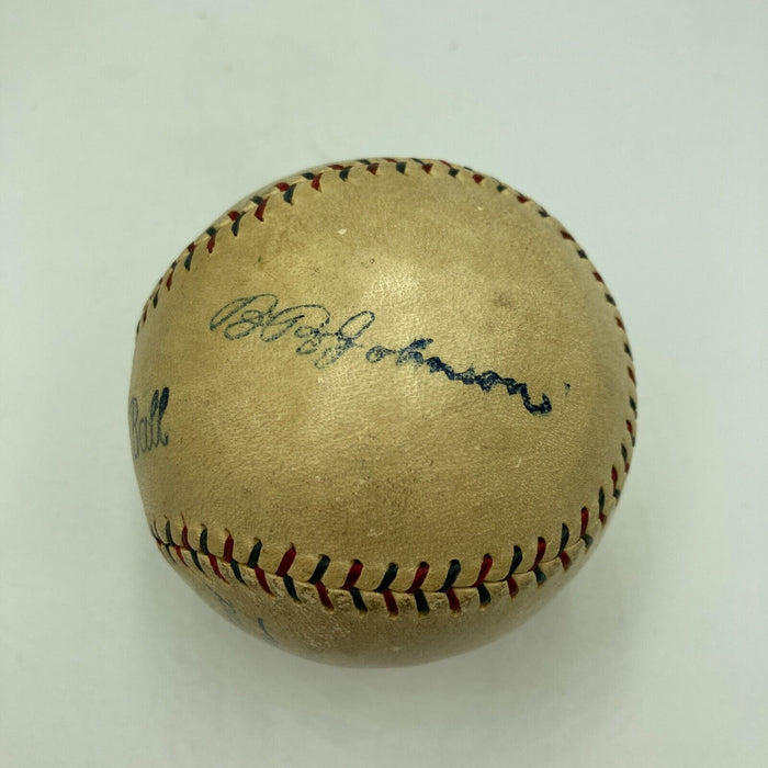 Walter Johnson Single Signed 1927 Official American League Baseball Beckett COA