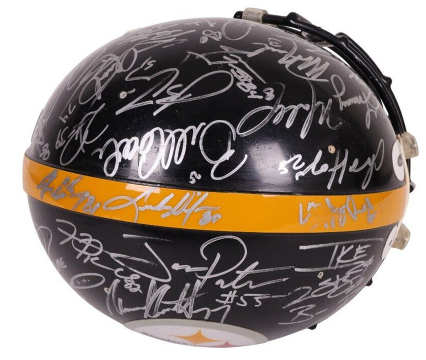 2005 Pittsburgh Steelers Super Bowl Champs Team Signed Game Used Helmet JSA COA