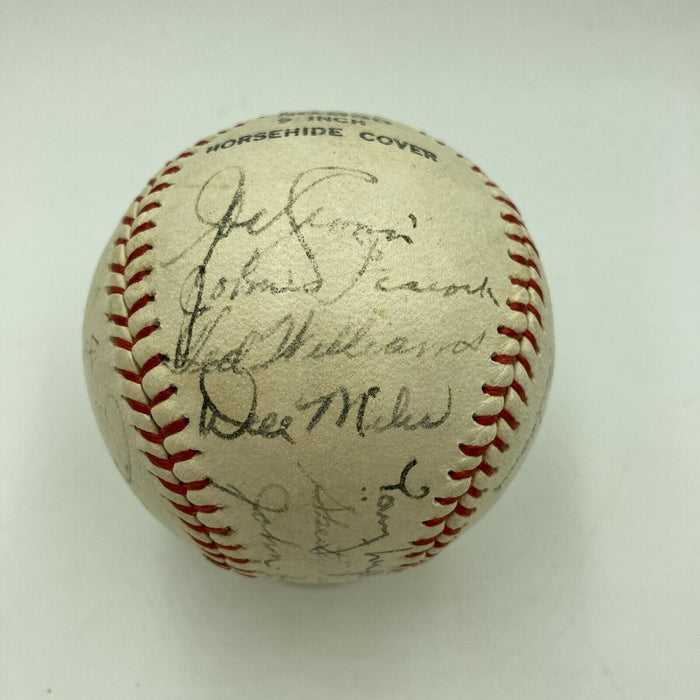 Nice 1943 Boston Red Sox Team Signed Baseball Ted Williams Al Simmons JSA COA