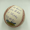 Beautiful Ernie Banks Signed Autographed Heavily Inscribed STAT Baseball RJ COA