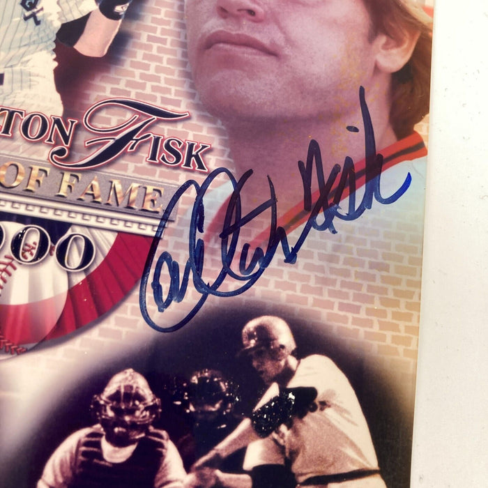 Carlton Fisk Signed 2000 Hall Of Fame Induction Signed 8x10 Photo JSA COA