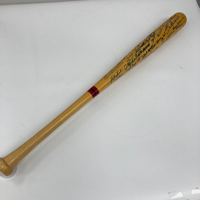 Ted Williams Sandy Koufax Hank Aaron 52 Sigs Hall Of Fame Multi Signed Bat BAS