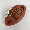 Terry Bradshaw Howie Long Cris Collinsworth James Brown Signed NFL Football JSA