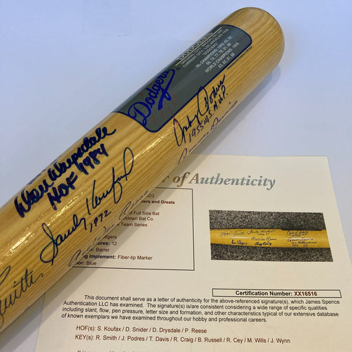 Sandy Koufax Brooklyn Dodgers Legends Signed Cooperstown Baseball Bat JSA COA