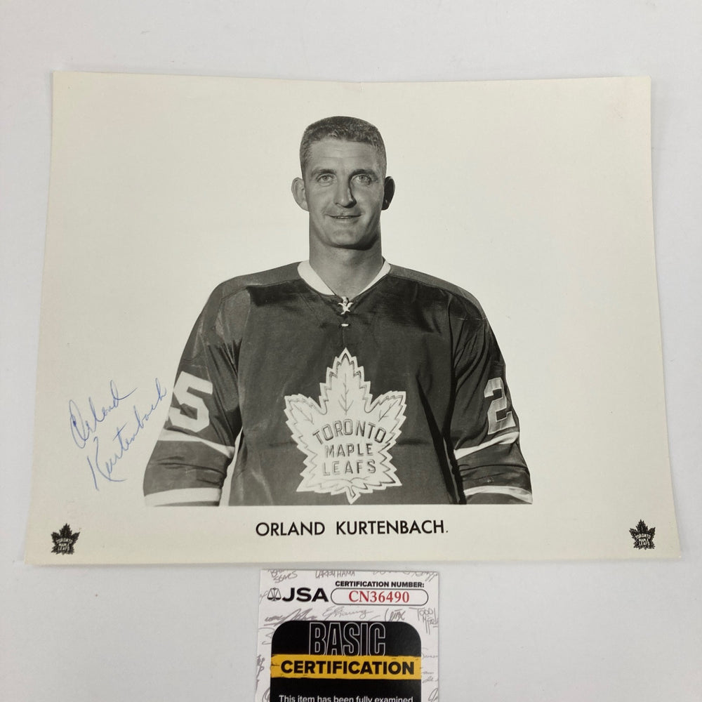 Orland Kurtenbach Signed 1960's Toronto Maple Leafs Team Issued Photo JSA COA