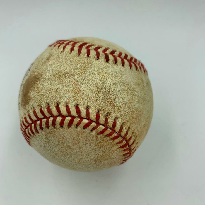 Curt Schilling Signed Inscribed 2001 NLCS Game 3 Game Used Baseball Steiner COA