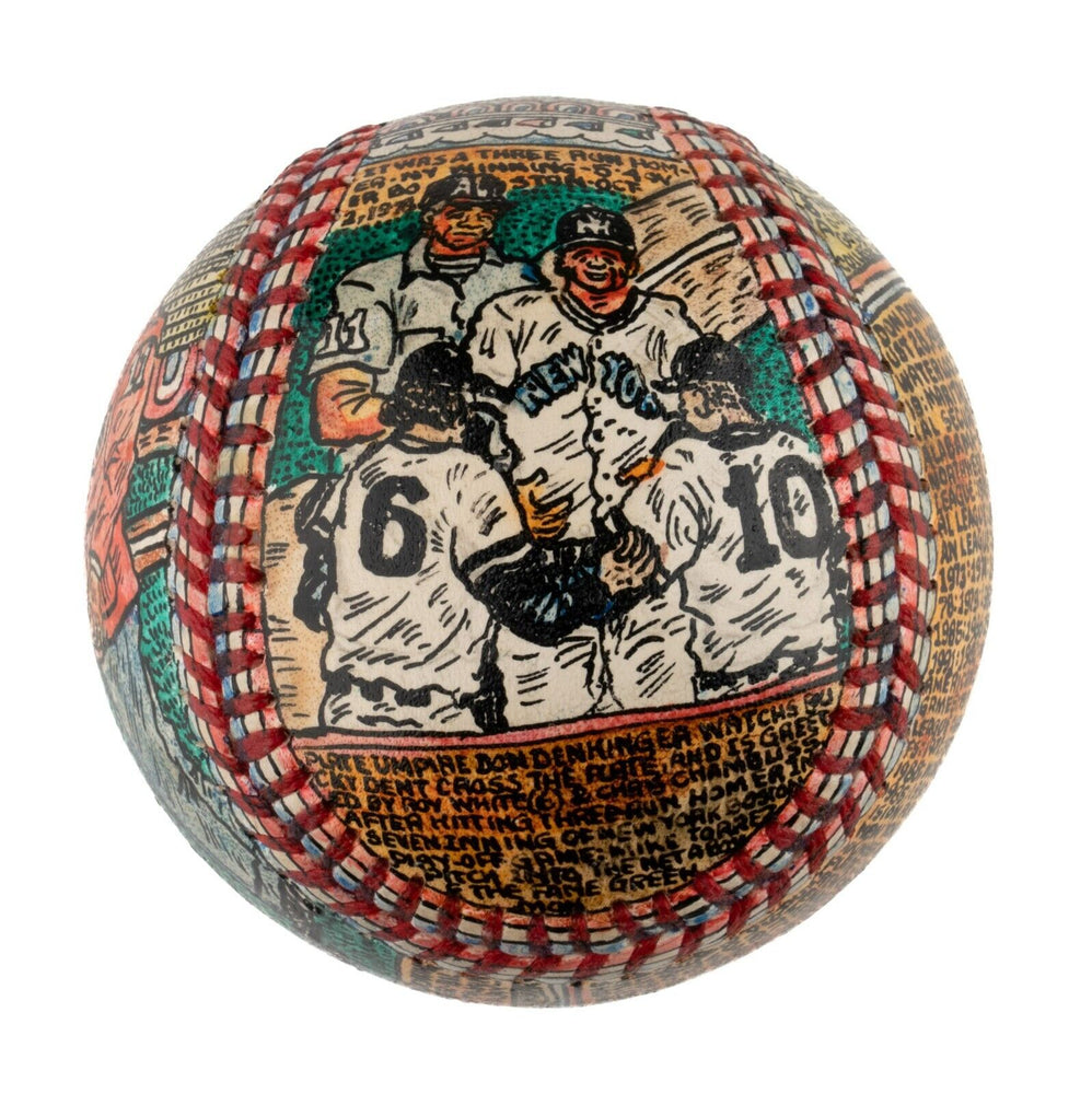 Bucky Dent Historic 1978 Home Run Hand Painted George Sosnak Folk Art Baseball