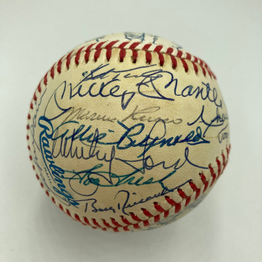 Mickey Mantle Joe Dimaggio New York Yankees Greats Signed Baseball 35 Sigs JSA