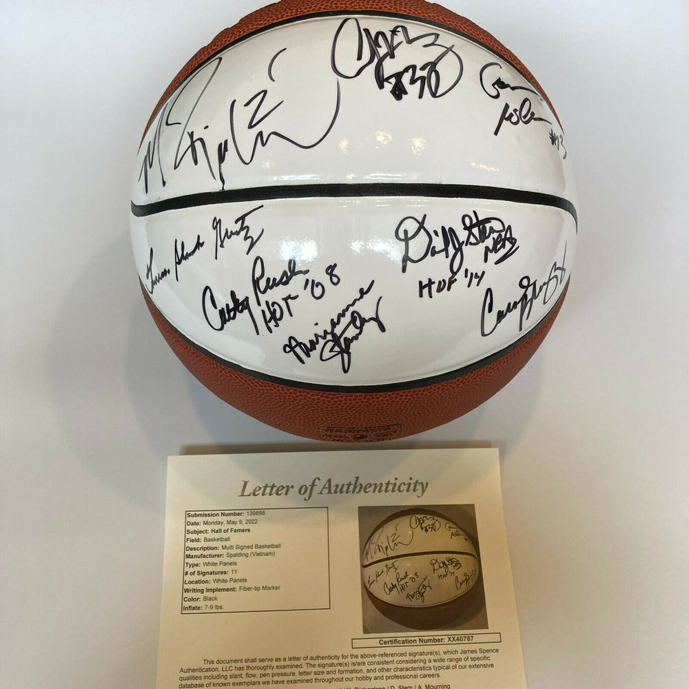 NBA Hall Of Fame Class Of 2014 Signed Basketball 15 Sigs JSA COA