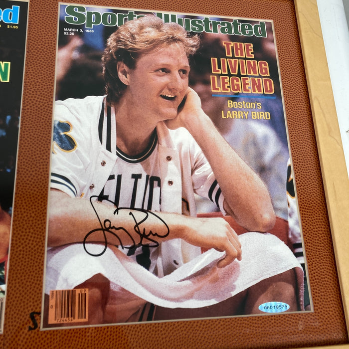 Michael Jordan, Larry Bird & Magic Johnson Signed Sports Illustrated Covers PSA