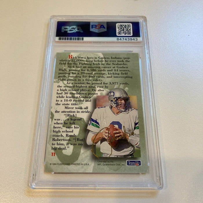 Rare 1994 Fleer Ultra Rick Mirer RC Signed Promo Card With Fleer Stamp PSA DNA