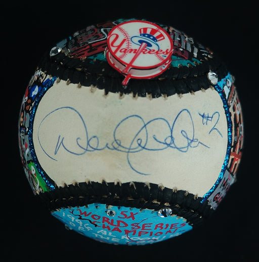 Derek Jeter Rookie Signed Charles Fazzino Hand Painted Pop Art Baseball JSA COA