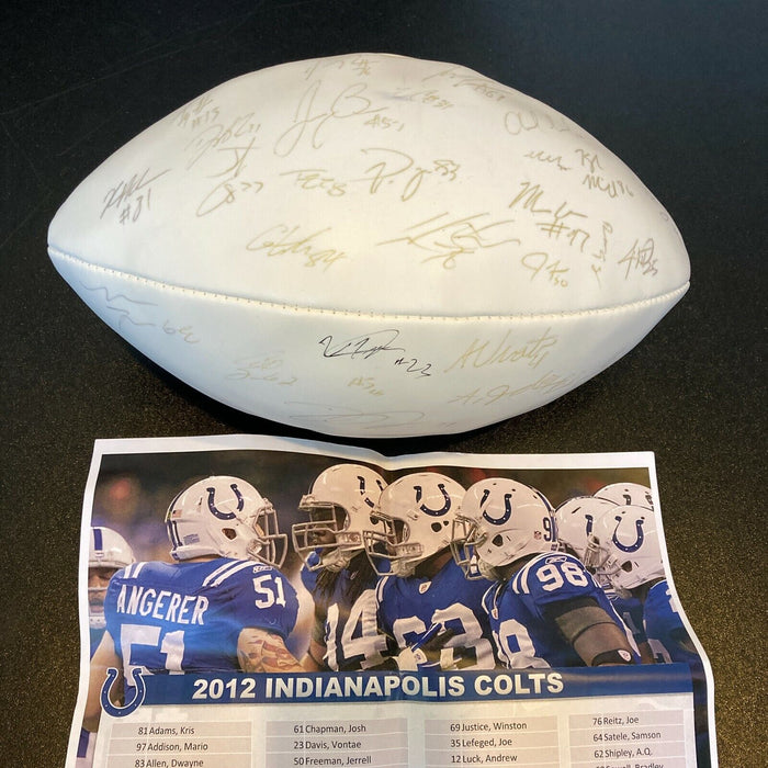 2012 Indianapolis Colts Team Signed Autographed Wilson NFL Football