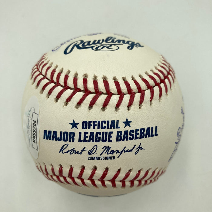 John Sterling Signed Heavily Inscribed STAT Baseball JSA COA RARE!