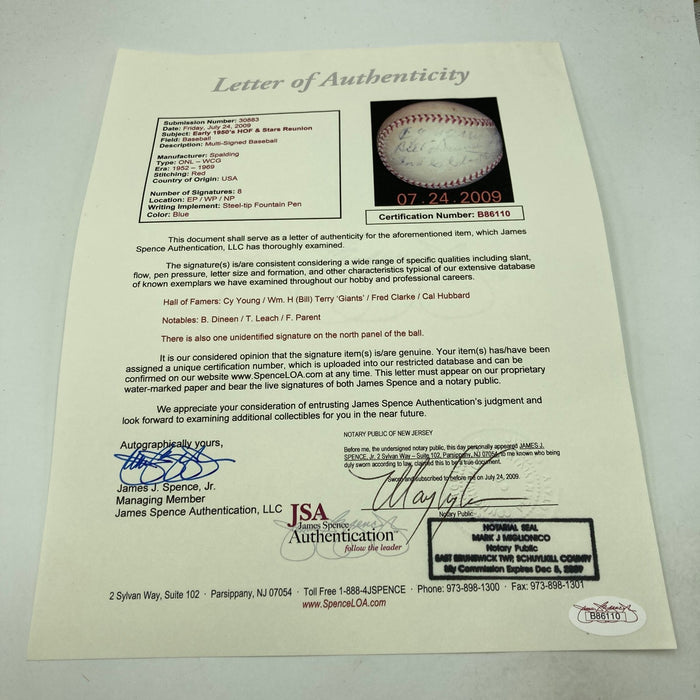 Cy Young & Fred Clarke 1903 First World Series Multi Signed Baseball JSA COA