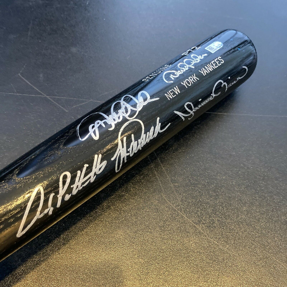 Derek Jeter Mariano Rivera Andy Pettitte Posada Core Four Signed Bat MLB Holo