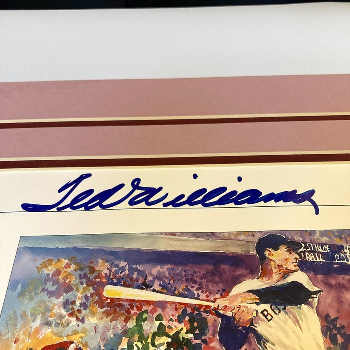 Mickey Mantle Ted Williams Signed Leroy Neiman Triple Crown Photo Litho JSA