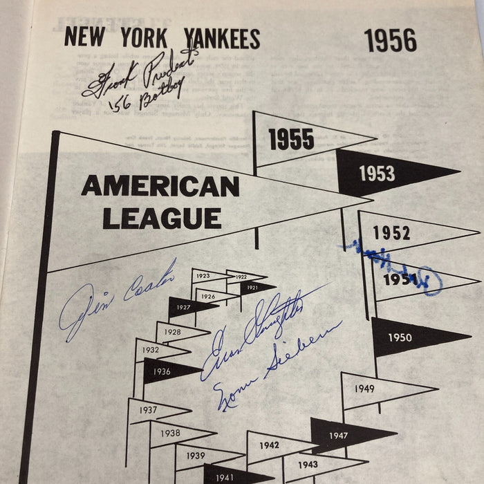 1956 New York Yankees World Series Champs Team Signed Yearbook Mickey Mantle JSA