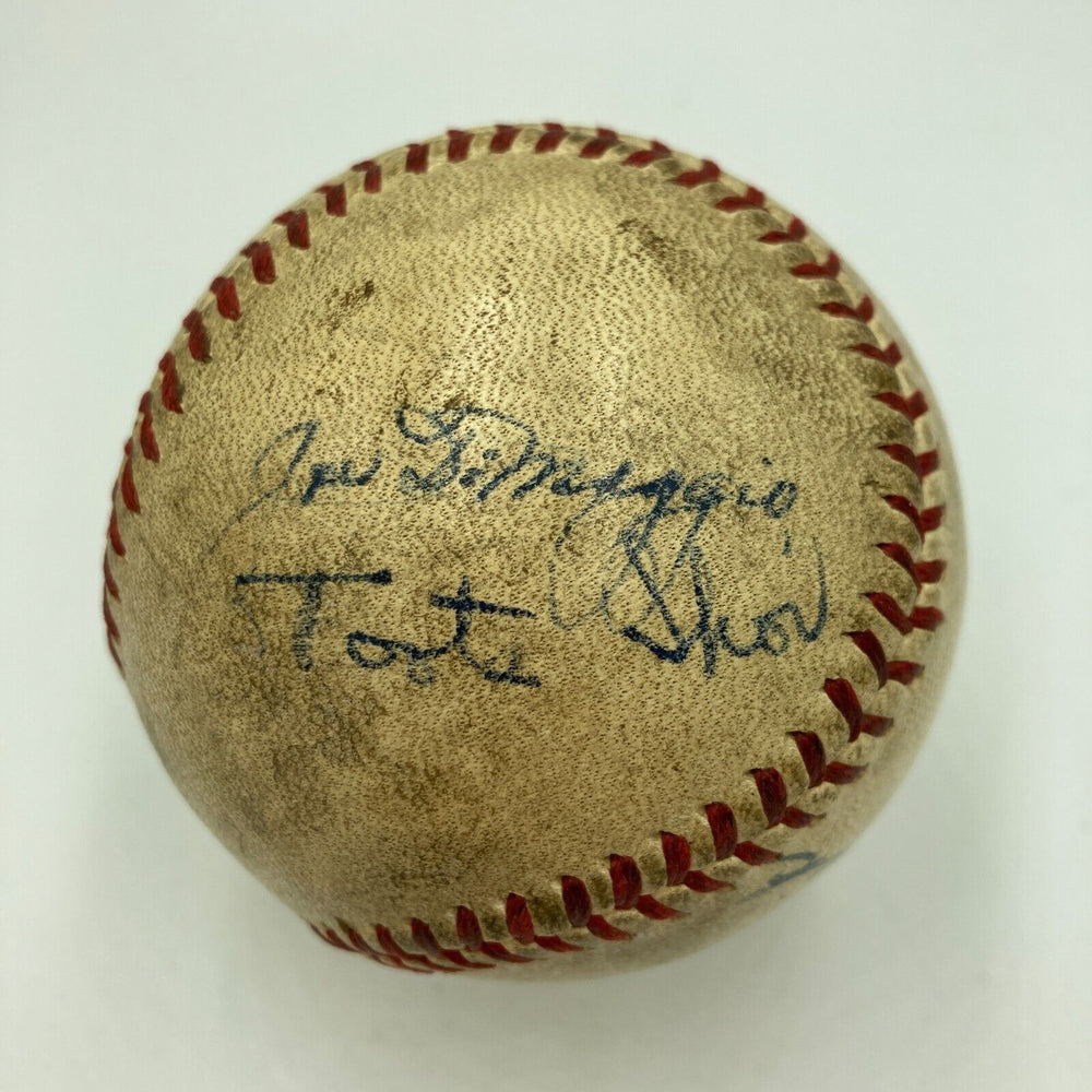 Joe Dimaggio & Toots Shor Signed American League 1950's Game Baseball JSA COA