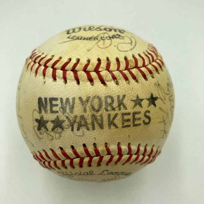 1977 NY Yankees World Series Champs Team Signed Baseball Thurman Munson PSA DNA