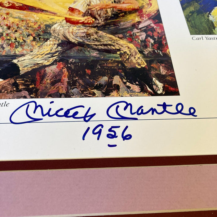 Mickey Mantle Ted Williams Signed Leroy Neiman Triple Crown Photo Litho JSA