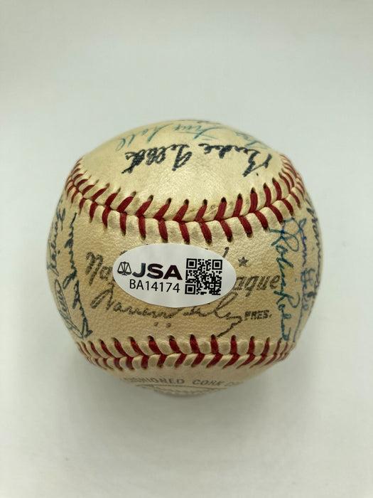 1956 All Star Game Team Signed Baseball Willie Mays Hank Aaron 32 Sigs JSA COA