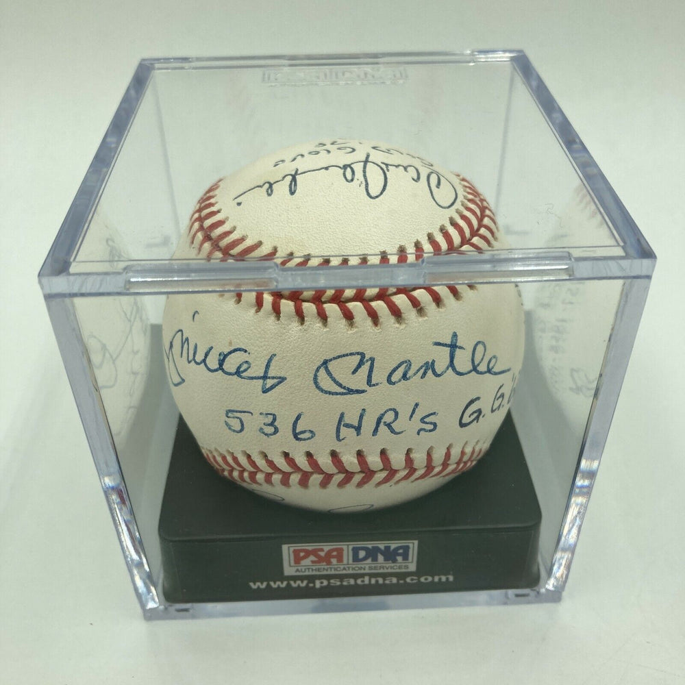 Extraordinary Mickey Mantle 536 HR's Yankees Gold Glove Signed Baseball PSA DNA