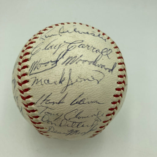 Hank Aaron 1965 Milwaukee Braves Team Signed National League Baseball PSA DNA