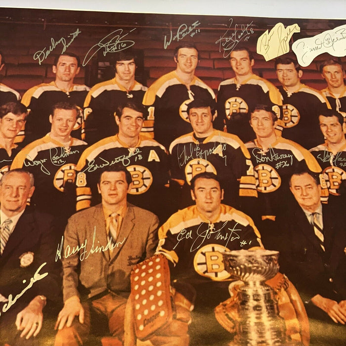 1969-70 Stanley Cup Champion Boston Bruins Team Signed Large 21x36 Photo JSA COA