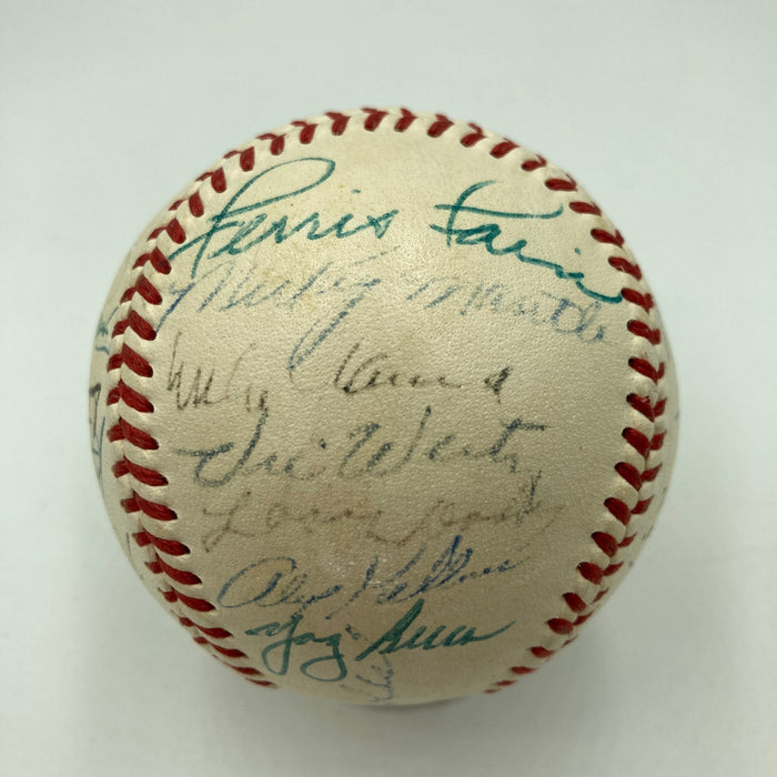 1952 All Star Game Team Signed Baseball Satchel Paige Mickey Mantle JSA COA