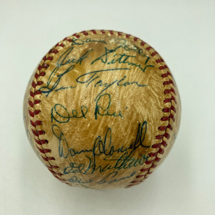 Hank Aaron & Eddie Mathews 1950's Milwaukee Braves Team Signed Baseball