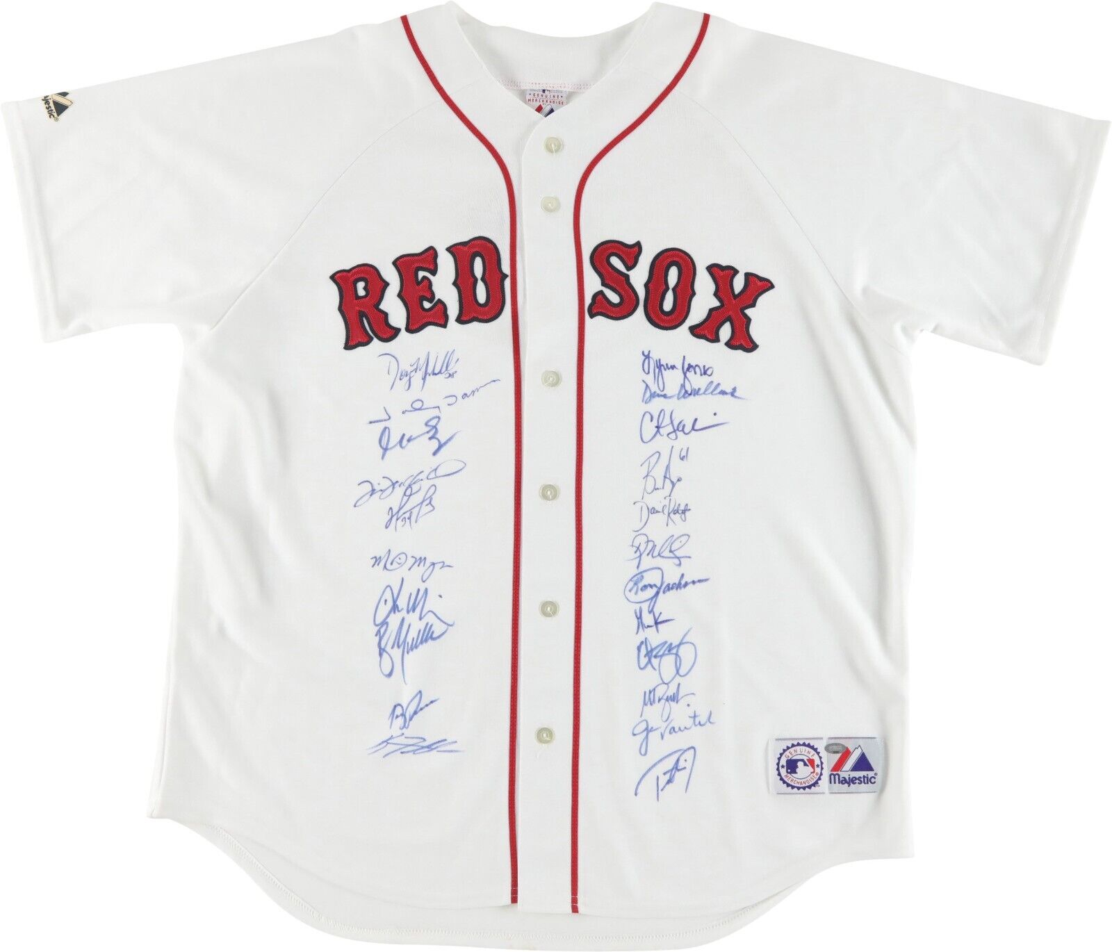 2004 Boston Red Sox World Series Camps Team Signed Authentic Majestic Jersey PSA