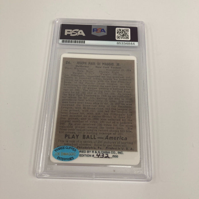 1939 Play Ball Joe Dimaggio Yankee Clipper Signed Porcelain Card PSA 10 GEM MINT