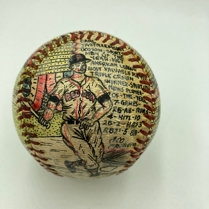 1967 Cardinals World Series George Sosnak Hand Painted Folk Art Baseball 1/1