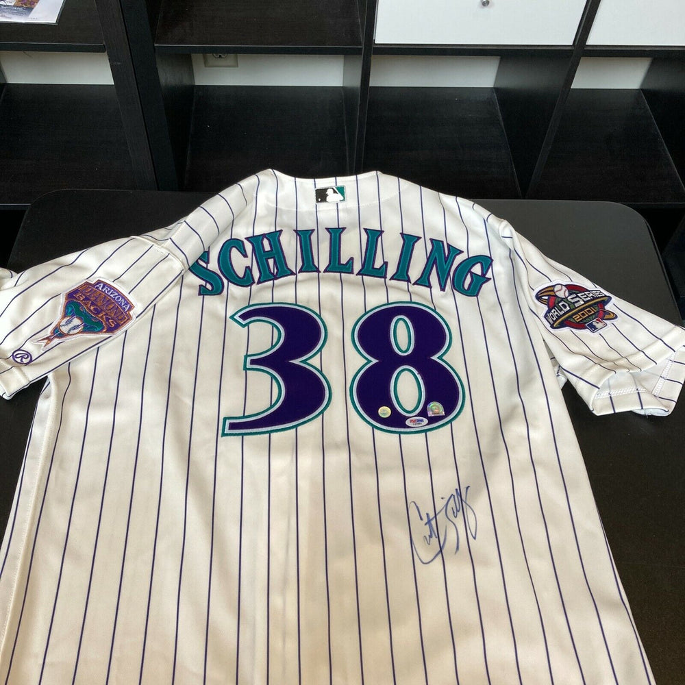 Curt Schilling Signed Authentic 2001 Arizona Diamondbacks Game Model Jersey PSA