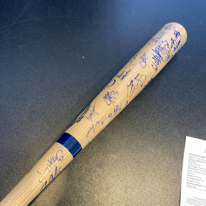 2008 Tampa Bay Rays American League Champs Team Signed Special Edition Bat JSA