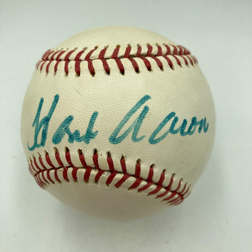 Hank Aaron Signed Vintage Official League Baseball PSA DNA COA