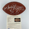 Troy Aikman John Elway Brett Favre Quarterback Legends Signed Football JSA COA