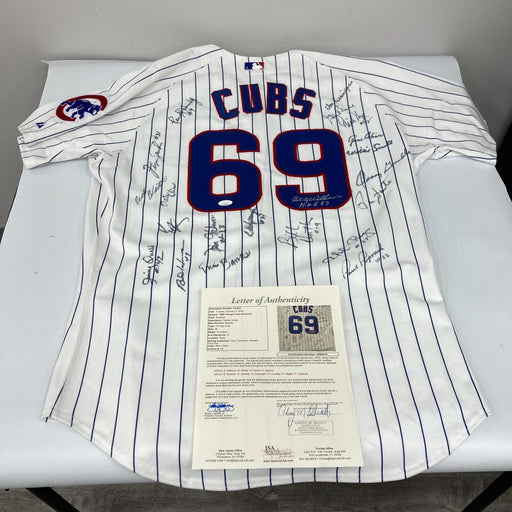 1969 Chicago Cubs Team Signed Authentic Jersey Ernie Banks 21 Sigs JSA COA