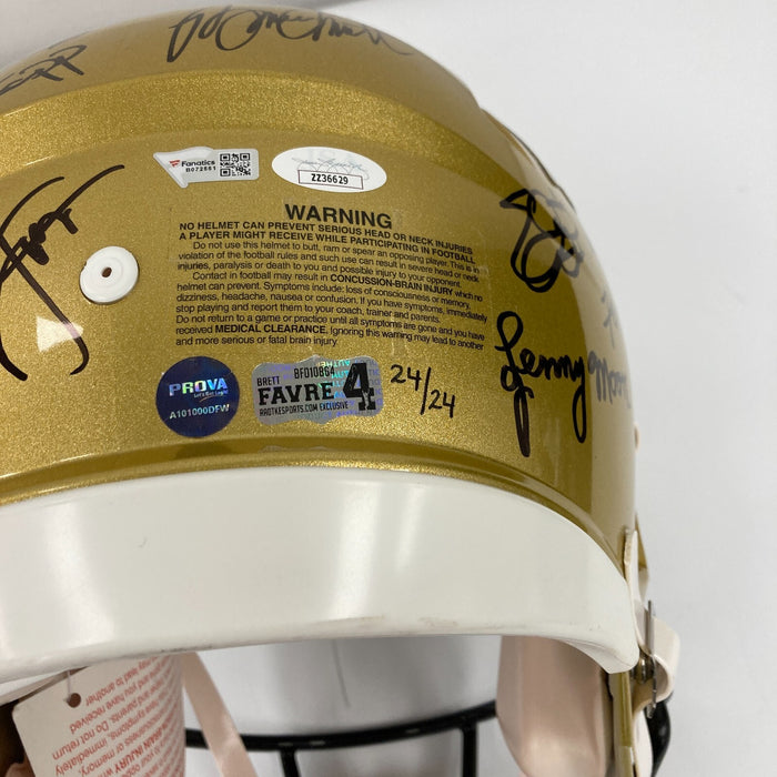 Tom Brady Peyton Manning Joe Montana NFL Hall Of Fame Signed Helmet 36 Sigs JSA