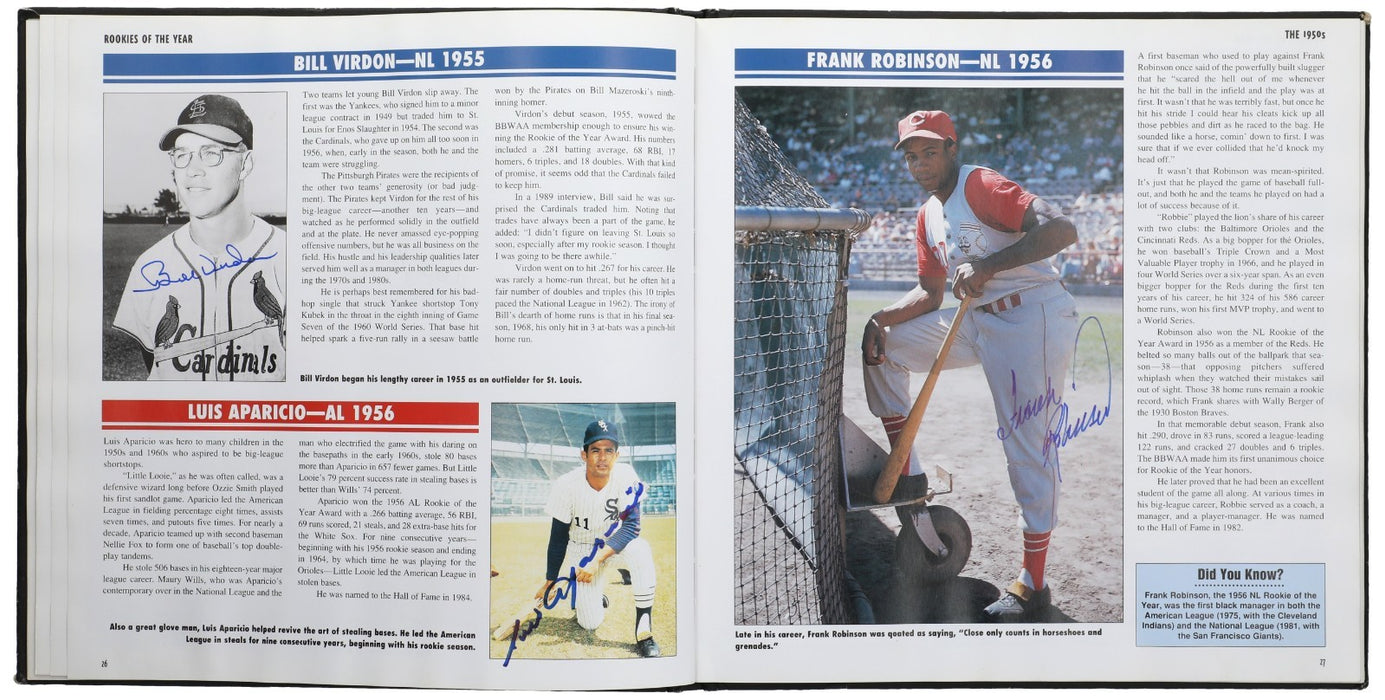 Rookies Of The Year Signed Baseball Book 78 Sigs Derek Jeter Willie Mays Beckett