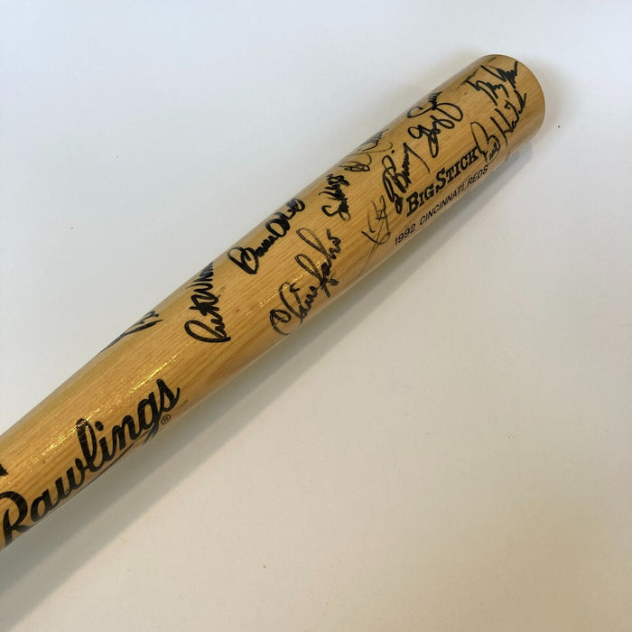 1992 Cincinnati Reds Team Signed Baseball Bat 26 Sigs Barry Larkin JSA COA