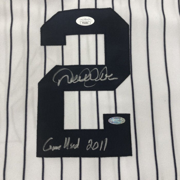 Derek Jeter 2011 Signed Game Used Jersey Photo Matched To 3 Games JSA COA