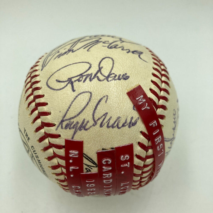 1968 St. Louis Cardinals NL Champs Team Signed Baseball Roger Maris JSA COA