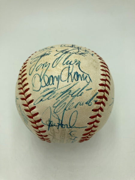 Beautiful 1967 All Star Game Team Signed Baseball Roberto Clemente 25 Sigs JSA