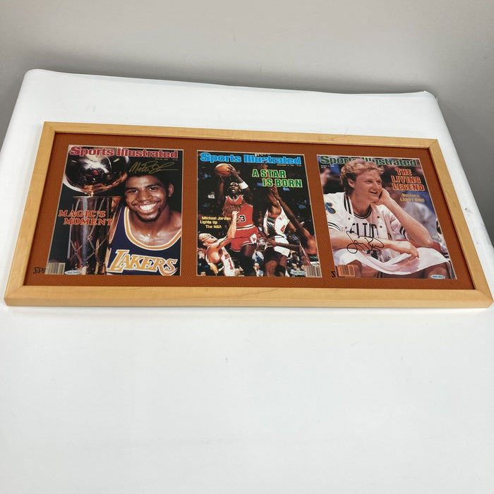 Michael Jordan, Larry Bird & Magic Johnson Signed Sports Illustrated Covers PSA