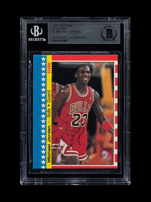 1987-88 Fleer Michael Jordan #2 Early Career Signed Basketball Card Auto BGS