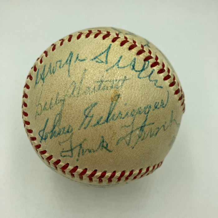 The Finest 1955 HOF Induction Signed Baseball Jimmie Foxx Joe Dimaggio Beckett