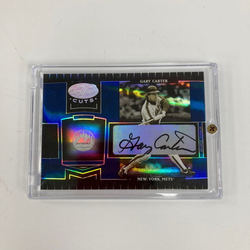 2004 Leaf Certified Cuts Marble Signature Blue Gary Carter Auto #14/25