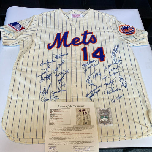 Beautiful 1969 New York Mets World Series Champs Team Signed Jersey JSA COA